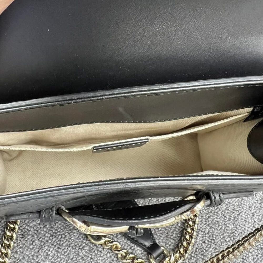 GUCCI Emily Black Leather Shoulder Bag 620-032825 - Picture 13 of 14